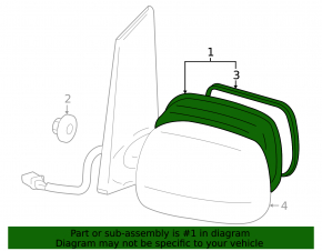 Зеркало боковое правое в сборе Toyota Prius 20 04-09