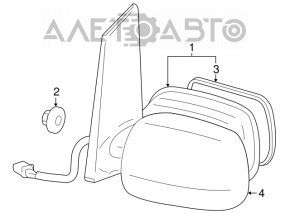 Зеркало боковое правое в сборе Toyota Prius 20 04-09