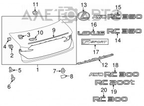 Эмблема значок крышки багажника Lexus ES250 ES350 19-26