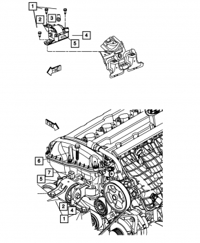 Подушка двигателя правая Jeep Patriot 11-17