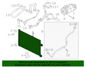 Радиатор кондиционера конденсер Land Rover Range Rover Velar 18-26 2.0T, 3.0T, 5.0T
