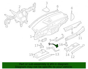 Накладка передней панели левая BMW X5 F15 14-18 под дерево глянец, царапины