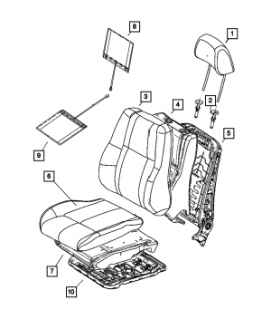 Водительское сидение Jeep Grand Cherokee WK2 11-13 с airbag, электр, кожа черное