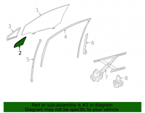 Стекло двери треугольник переднее правое Lexus RX350L RX450hL 18-22