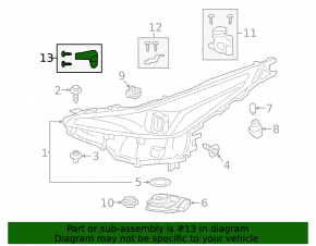 Крепление правой фары нижнее внешнее Toyota Prius 50 16-22