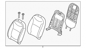 Пасажирське сидіння Kia Soul 14-16 дорест без airbag, тканина черн