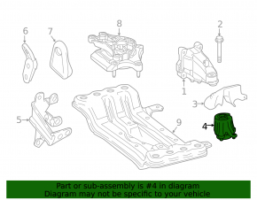 Подушка двигателя правая Mercedes E 400 17-18 3.0T