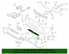 Накладка переднего бампера BMW X3 F25 15-17 рест серая