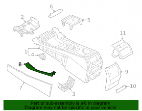 Накладка центральной консоли боковая верхняя правая BMW X5 G05 19-23 кожа коричневая COGNAC, царапины