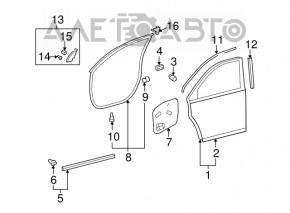 Дверь голая передняя левая Toyota Highlander 08-13