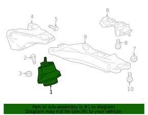 Подушка двигателя левая Cadillac CTS 14-19 3.6