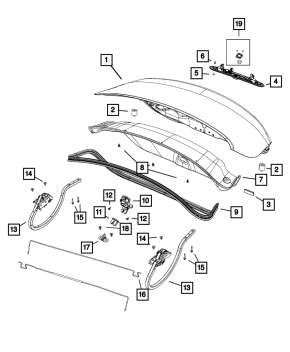 Уплотнитель крышки багажника Chrysler 200 15-17