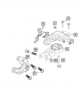 Подушка двигателя задняя Jeep Cherokee KL 14-18 2.4