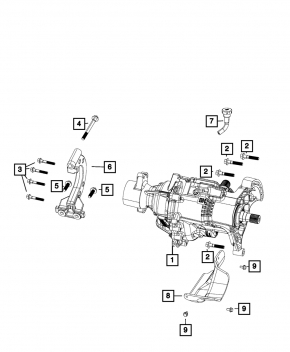 Кронштейн переднего редуктора Jeep Cherokee KL 19-22 3.2