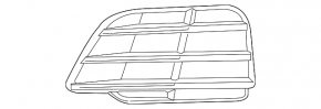 Решітка переднього бампера права Audi Q5 80A 18-20 без радара з хромом, S-Line, закрита