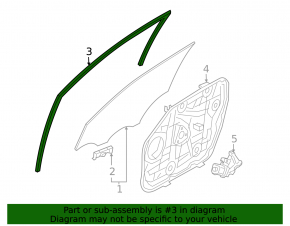 Уплотнитель стекла двери передний левый Hyundai Tucson 22-26