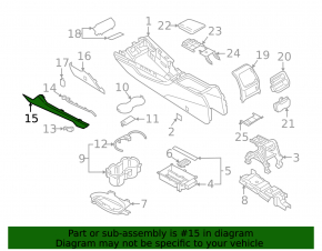 Накладка центральной консоли верхняя левая Audi A4 B9 17-25 черная