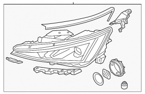 Фара передня ліва в зборі Hyundai Elantra AD 19-20 USA LED
