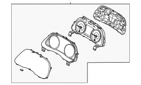Щиток приладів Hyundai Sonata 20-23 монохром 4.2", HEV