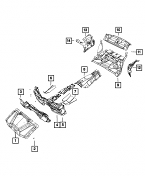 Клипсы изоляции капота Chrysler 200 15-17 8шт комплект
