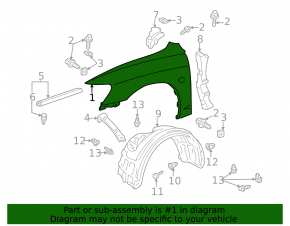 Крило переднє праве Toyota Camry 02-06