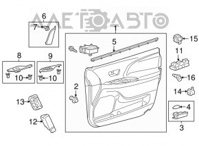 Обшивка двери карточка передняя левая Toyota Sienna 11-20 бежевая, царапина