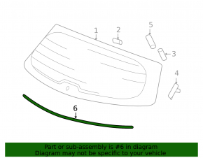 Молдинг верхнего стекла двери багажника нижний Acura MDX 07-13