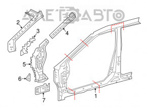 Стойка кузова центральная правая Nissan Maxima A36 16-23