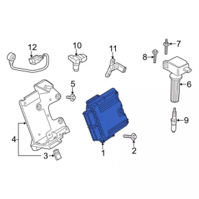 Блок ECU компьютер двигателя Ford Mustang mk6 18-23 2.3T АКПП