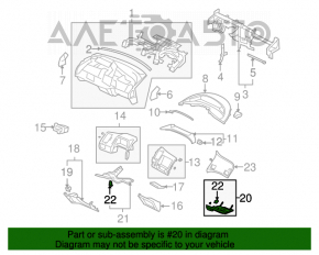 Панель на торпедо правая Honda Civic 4d 06-09