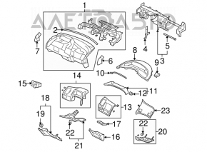Панель на торпедо правая Honda Civic 4d 06-09