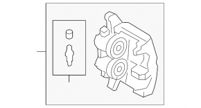 Суппорт в сборе передний правый Ford Mustang mk6 15-23 2 поршня, покрашен