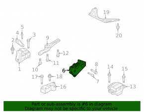 Кронштейн двигателя правый VW Passat b8 16-19 USA 3.6