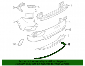 Накладка губы заднего бампера Volkswagen ID.4 21-22 черная структура