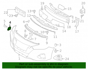 Крепление переднего бампера левое Nissan Maxima A36 16-23