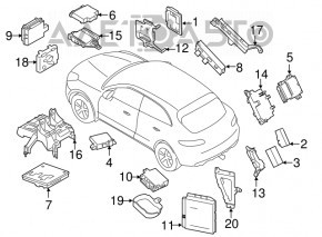 Кронштейн блока Body Control Module BCM Porsche Macan 15-26