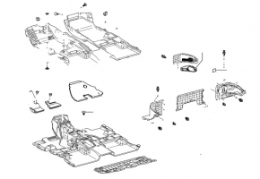 Покрытие пола Toyota Rav4 19-25 hybrid черное, USA built под чистку