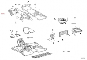 Покрытие пола Toyota Rav4 19-25 hybrid черное, USA built под чистку