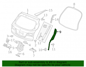Датчик наклона двери багажника правый Acura MDX 14-20