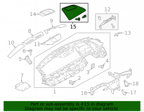 Накладка передньої панелі верхня ліва Land Rover Range Rover Velar 18-23 чорна