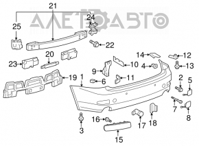 Крепление заднего бампера внешнее левое Lexus IS250 IS350 06-13