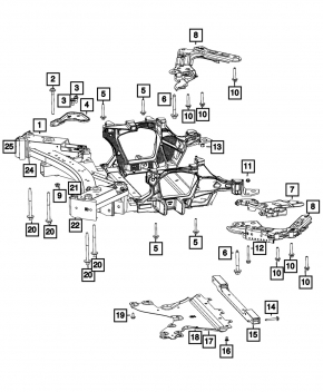 Підрамник передній Jeep Grand Cherokee WL 22-26 PHEV, під отключаемий стабілізатор