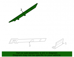 Молдинг крыла левый Land Rover Range Rover Velar 18-23 черный глянец, вставка черный глянец