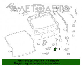 Кнопка открытия багажника внутренняя Lexus RX350 RX450h 10-15 с ручкой черная