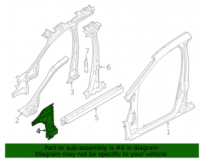 Стойка кузова передняя правая Ford Escape MK3 13-19