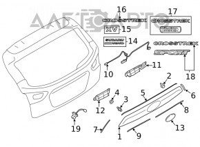 Кнопка открытия двери багажника Subaru Impreza 5d 17-23
