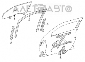 Направляющая стекла двери передней левой Lexus GS300 GS350 GS430 GS450h 06-11 передняя