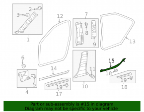 Накладка порога задняя левая внутренняя Toyota Avalon 13-18 черная, потерта