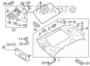 Обшивка потолка Audi Q3 8U 15-18 под панораму серая