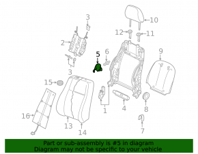 Накладка водительского сиденья боковая внутренняя правая Audi A3 8V 15-20 4d, 5d черная